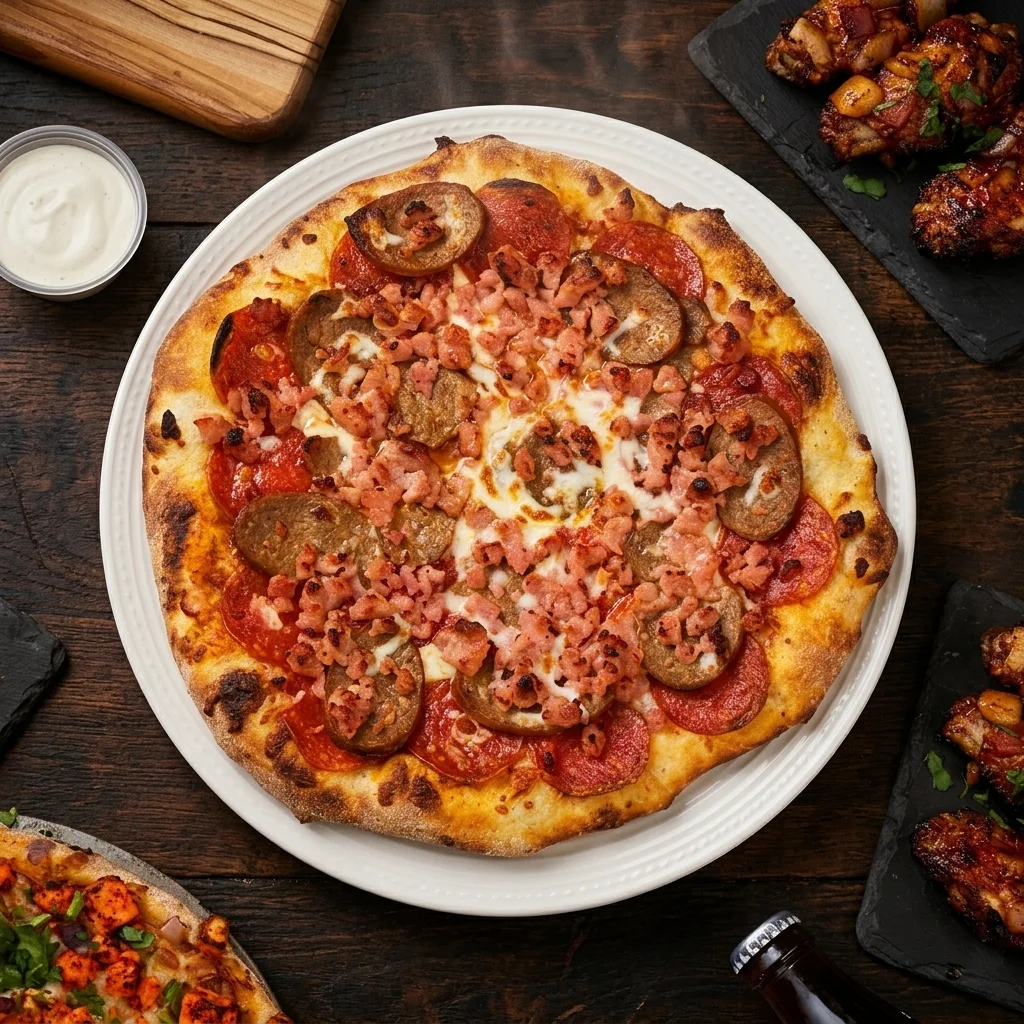 Chicken wings and cheesy garlic bread takeout at Triple C Pizzeria Winnipeg